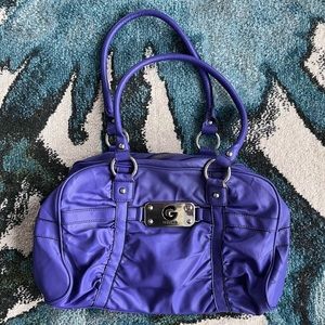 Guess purple handbag/purse with silver accents